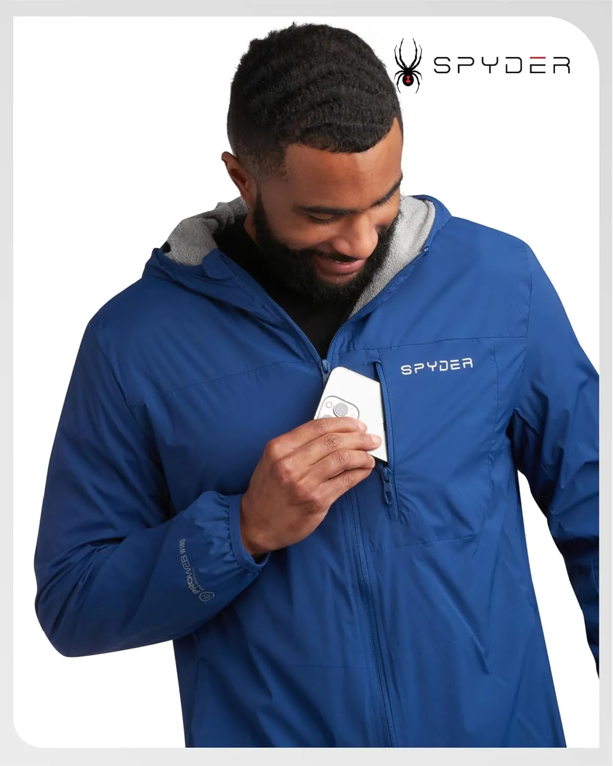 Spyder Mens Rain Jacket - Wind & Water Resistant Rain Coats for Men - Hooded Mens Windbreaker Lightweight for Travel and Golf