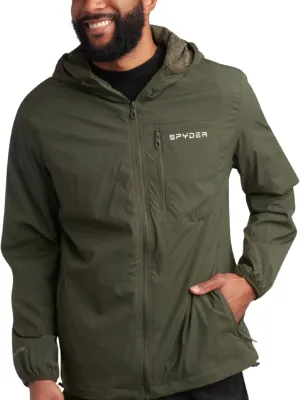 Spyder Mens Rain Jacket - Wind & Water Resistant Rain Coats for Men - Hooded Mens Windbreaker Lightweight for Travel and Golf