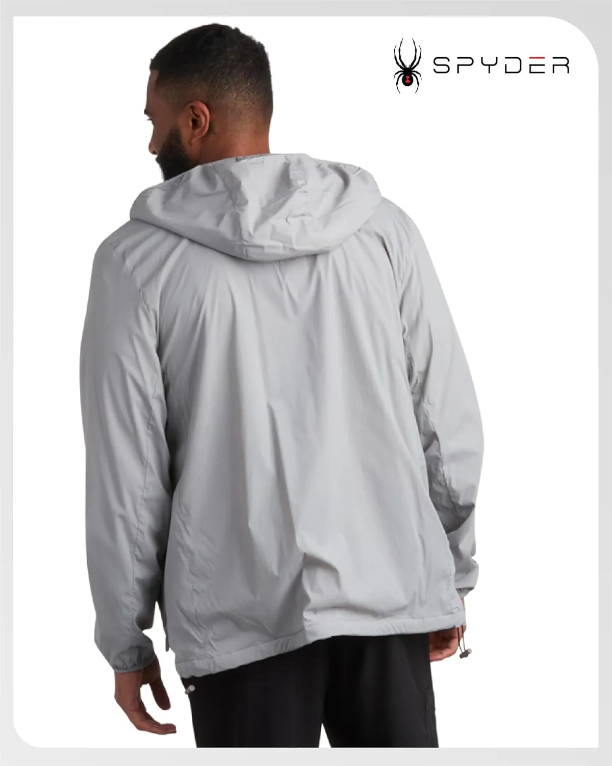 Spyder Mens Rain Jacket - Wind & Water Resistant Rain Coats for Men - Hooded Mens Windbreaker Lightweight for Travel and Golf