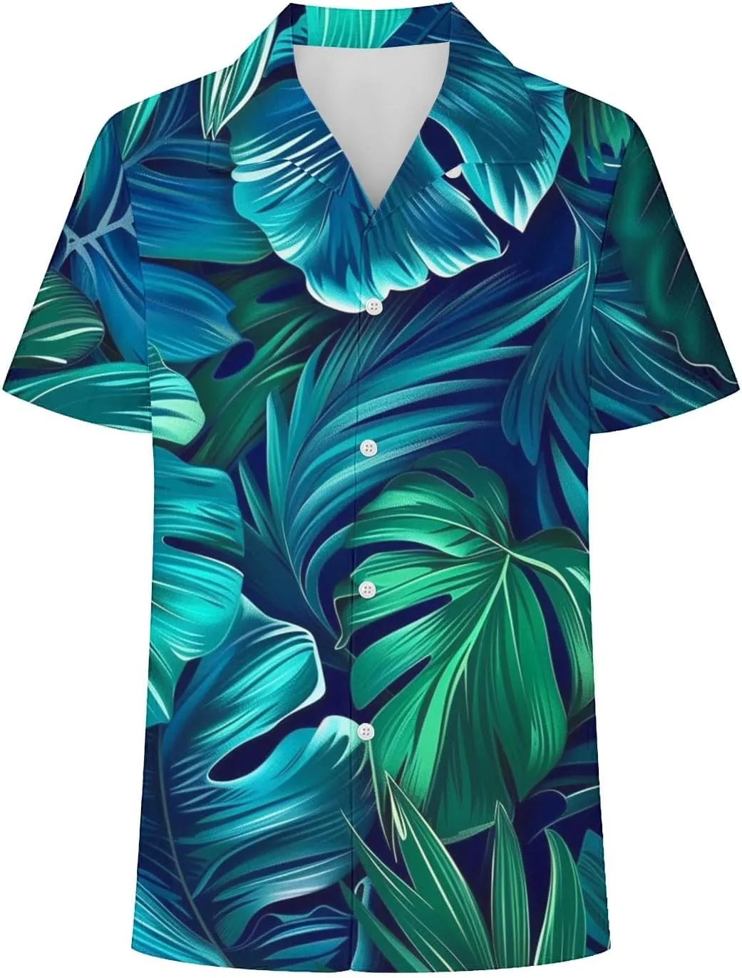 Summer Hawaii Shirts for Women Cool Floral Tropic Print V Neck Tops Button Up T-Shirt Trendy Beach Vacation Blouse