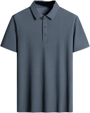 Summer Men Polo Shirt Classic Short Sleeve Tee Breathable Cooling Quick Dry Nylon Men Golf T-Shirt
