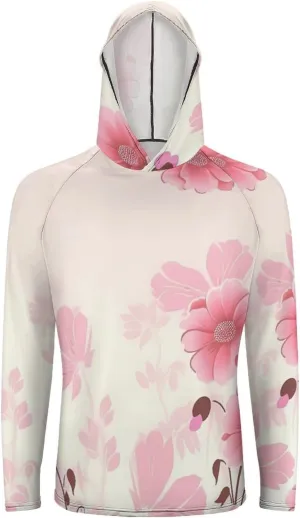 Sun Protection Shirt Long Sleeve Hoodie Flower Pattern Lightweight Rash Guard Quick Dry Sun Shirt for Outdoor