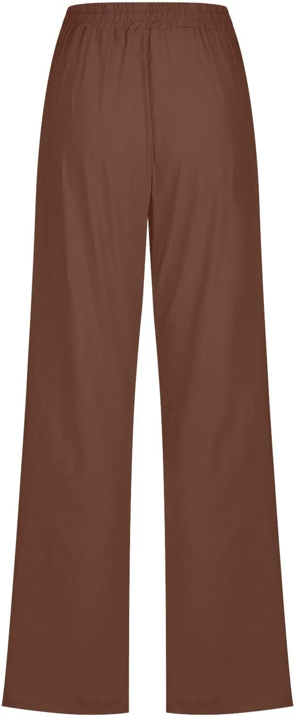 Sweater Wide Leg Pants Winter Velvet Work Slacks with Pockets Wide Leg Wide Leg