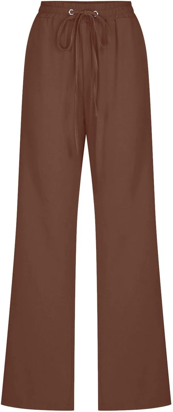 Sweater Wide Leg Pants Winter Velvet Work Slacks with Pockets Wide Leg Wide Leg