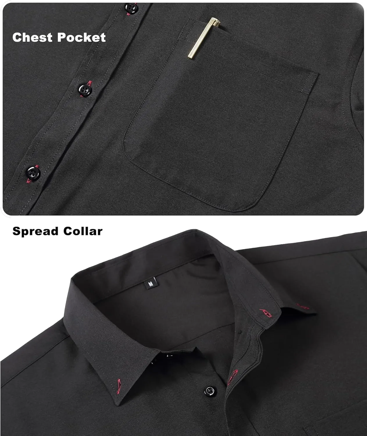 SWISSWELL Dress Shirt for Mens Long Sleeve Casual Button Down Shirts Wrinkle-Free Button Up Shirt