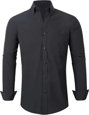 SWISSWELL Dress Shirt for Mens Long Sleeve Casual Button Down Shirts Wrinkle-Free Button Up Shirt