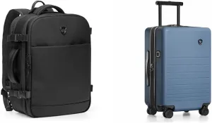 Traveler's Choice Markham 27L Backpack and 21-Inch Hardside Expandable Spinner Carry-On Luggage
