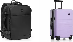 Traveler's Choice Markham 27L Backpack and 21-Inch Hardside Expandable Spinner Carry-On Luggage
