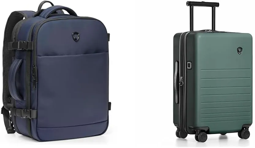 Traveler's Choice Markham 27L Backpack and 21-Inch Hardside Expandable Spinner Carry-On Luggage