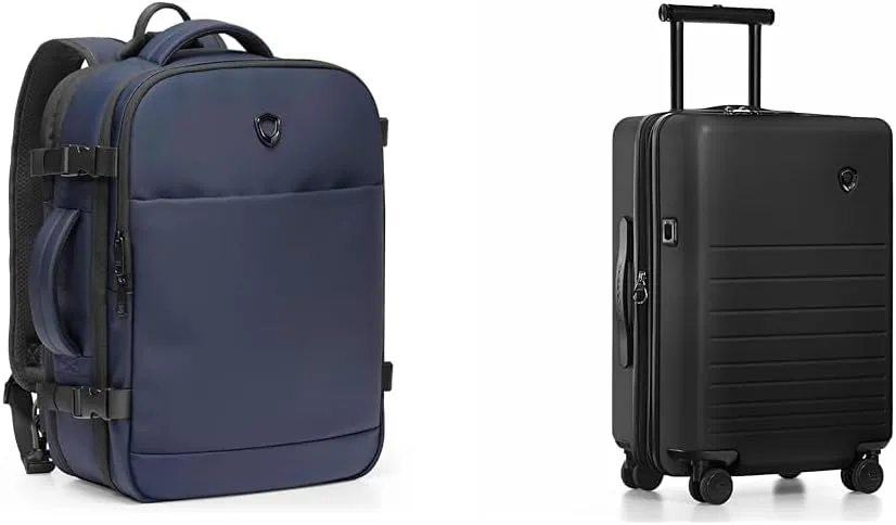 Traveler's Choice Markham 27L Backpack and 21-Inch Hardside Expandable Spinner Carry-On Luggage