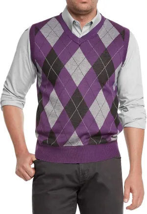 True Rock Men's Argyle V-Neck Sweater Vest