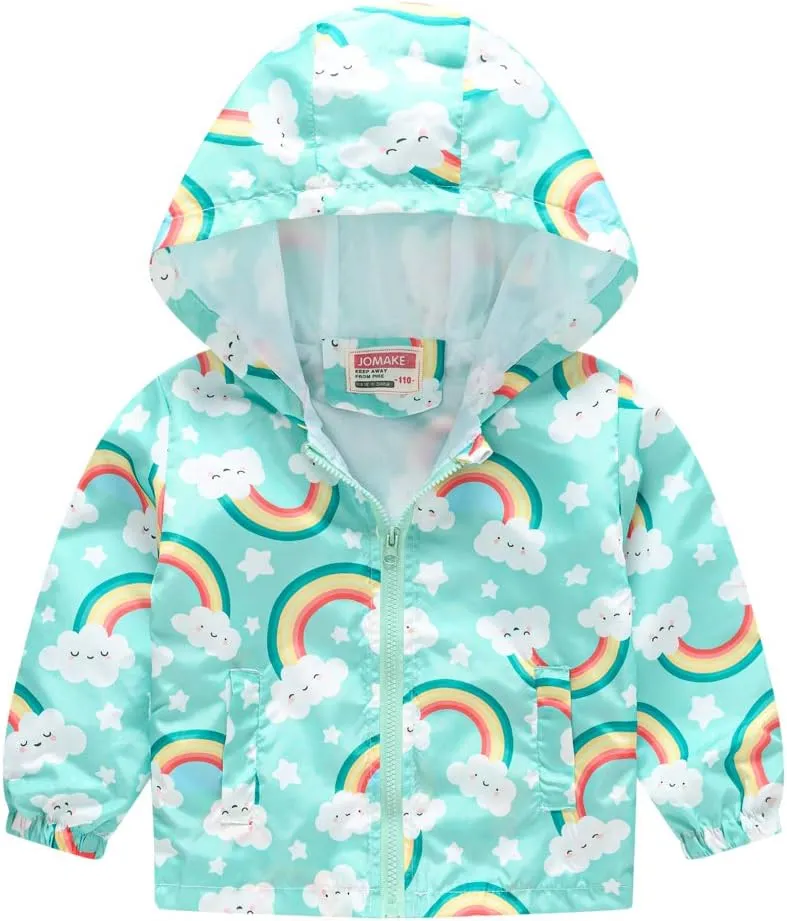 TUIJI Toddler Jacket Hooded Trench Lightweight Windbreaker