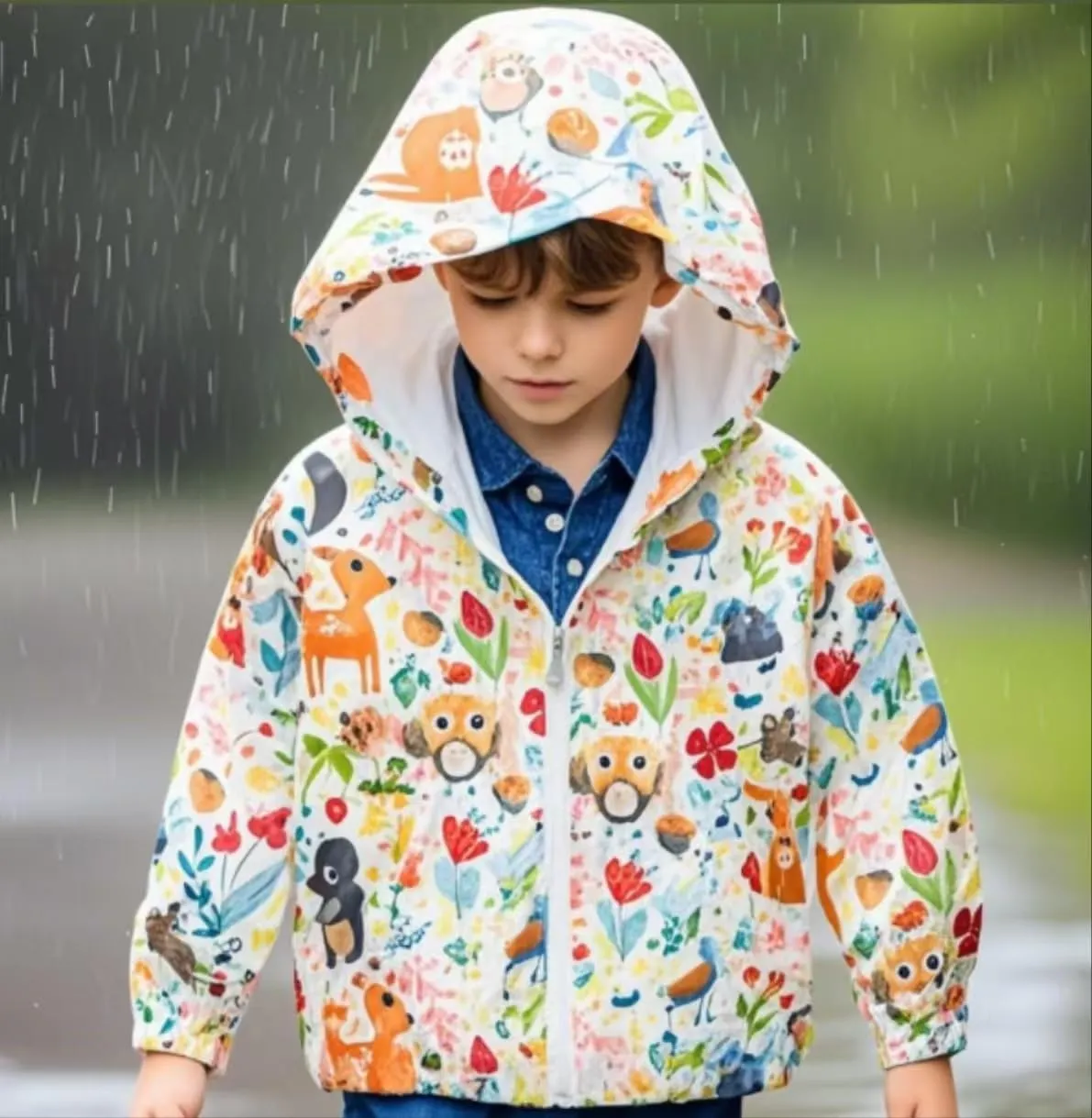 TUIJI Toddler Jacket Hooded Trench Lightweight Windbreaker