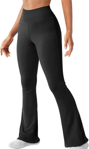 Uillui Flare Pants for Women Gym Athletic Yoga Tights Sweatpants High Waist Stretch Casual Bell Bottom Trouser Homewear Pant