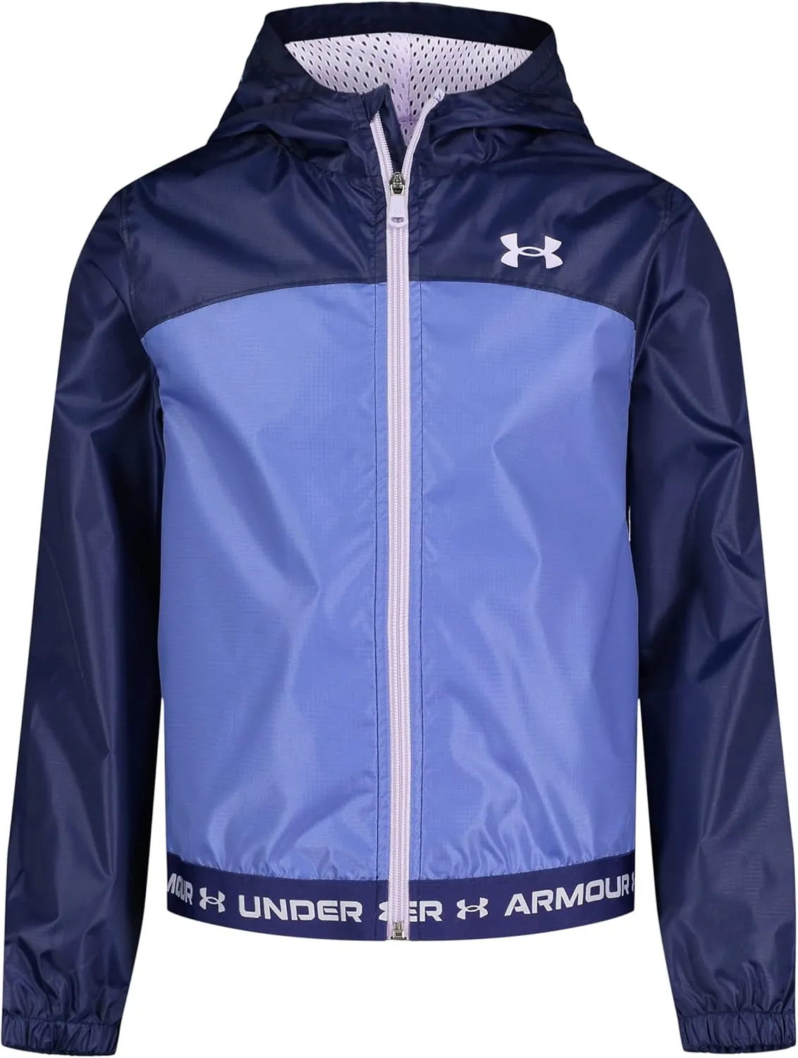 Under Armour Girls' Windbreaker, Zip-up Jacket, Water Repellent and Windproof