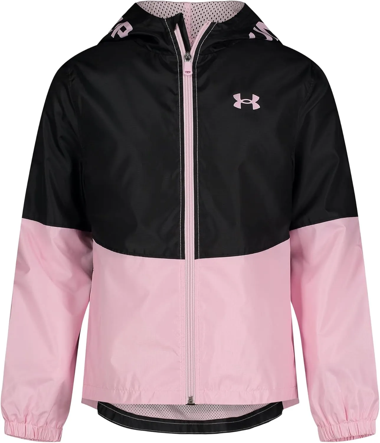 Under Armour Girls' Windbreaker, Zip-up Jacket, Water Repellent and Windproof