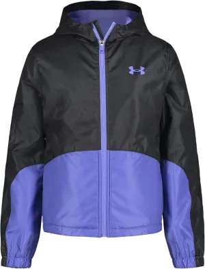 Under Armour Girls' Windbreaker, Zip-up Jacket, Water Repellent and Windproof