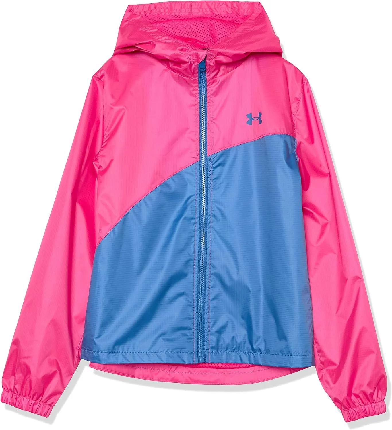 Under Armour Girls' Windbreaker, Zip-up Jacket, Water Repellent and Windproof