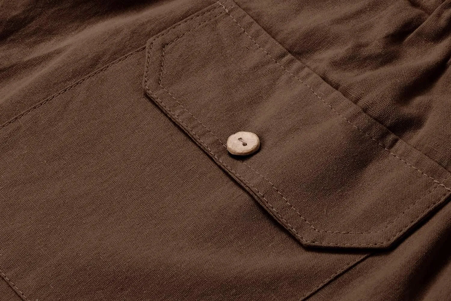 utcoco Men's Cotton Linen Beach Pants Loose Casual Drawstring Wasit Slacks with Pocket