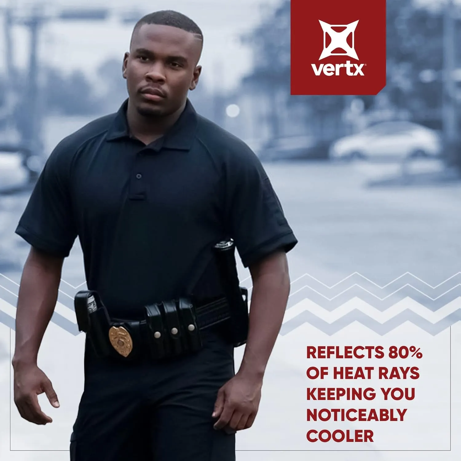 Vertx Mens Tactical Polo Shirt, Short Sleeve T-Shirt, Breathable, Temperature Regulating, for Police, Security, Relaxed Fit