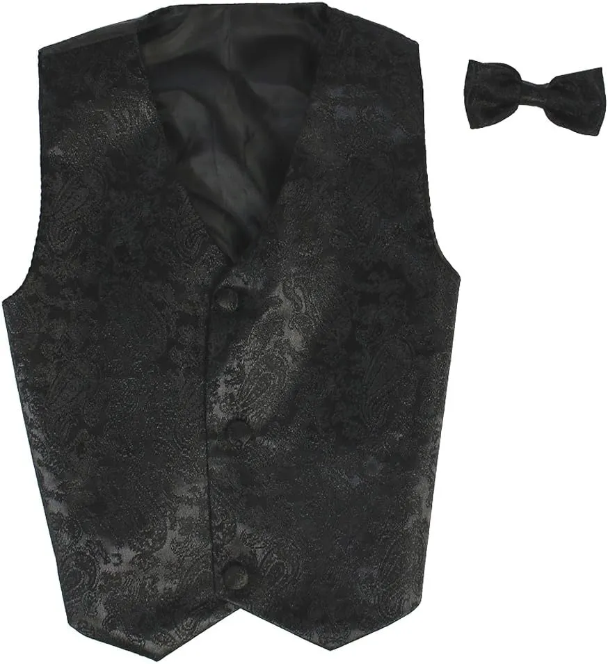 Vest and Clip On Bowtie set - Multiple Colors - Baby Infant Toddler Boys Tween Sizes