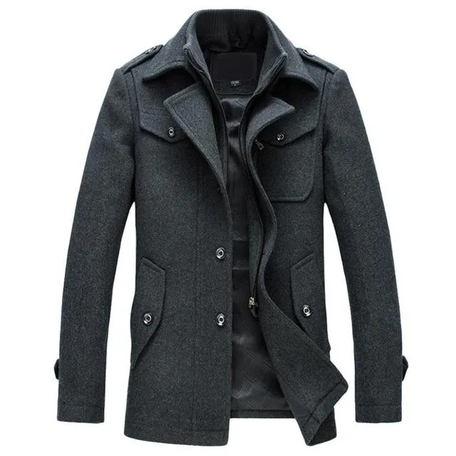 West Louis Wool Winter Warm Outerwear Coat