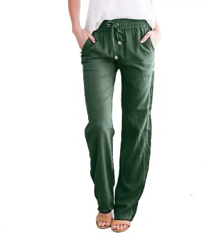 Wide Leg Pants for Women Winter Trending Sports Slacks with Pockets Solid Color Flare Leggings