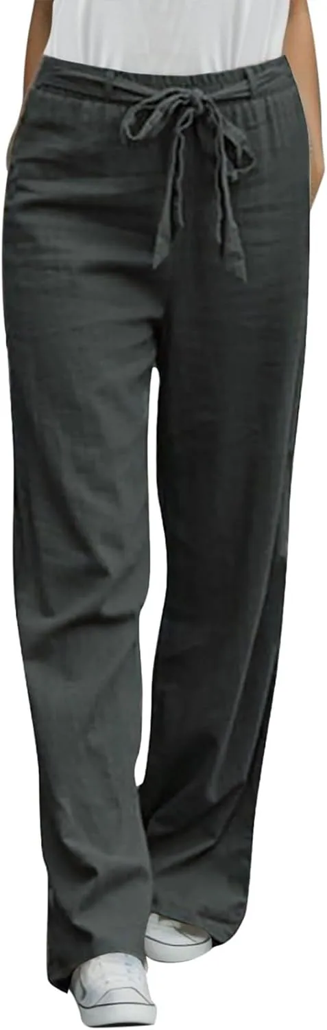 Wide Leg Sweatpants Winter Opaque Yoga Slacks with Pockets Barrel Pants Water Resistant