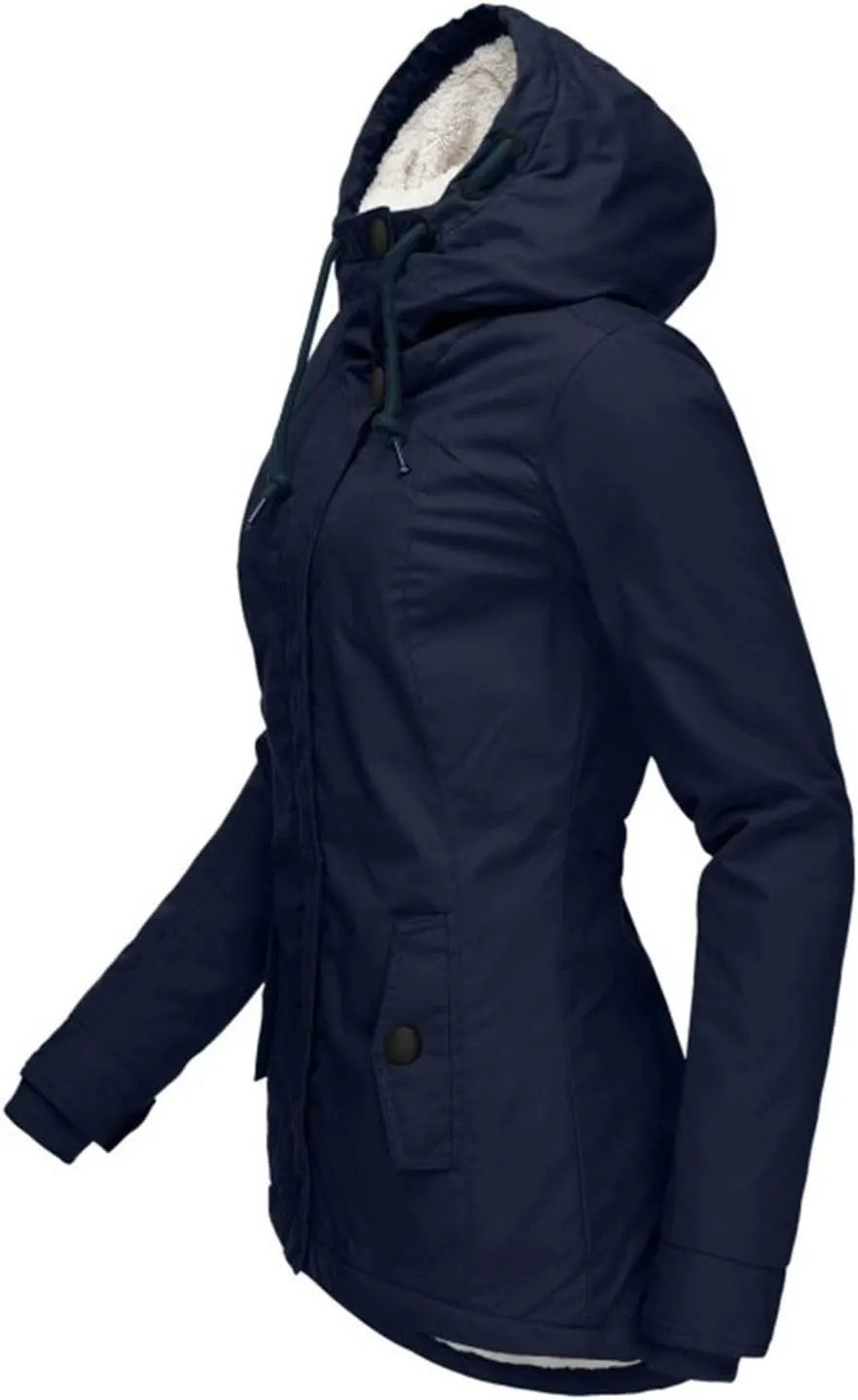 Windbreaker Cardigans Tops Windbreaker Jackets for Wowomen Fuzzy Quilted Jackets Padded Jacket Winter Coat Fall Cozy