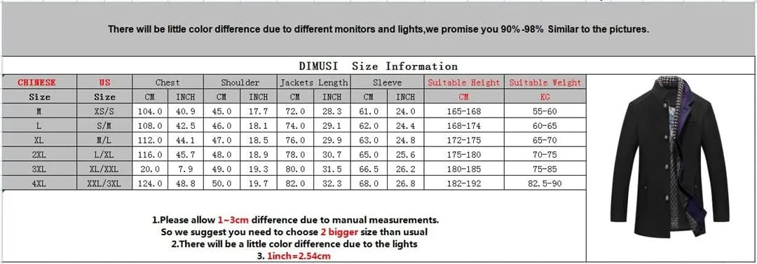 Winter Autumn Men's Wool Coats Casual Middle Long Scarf Collar Cotton-Padded Thick Warm Woolen Coat Male Trench Clothing