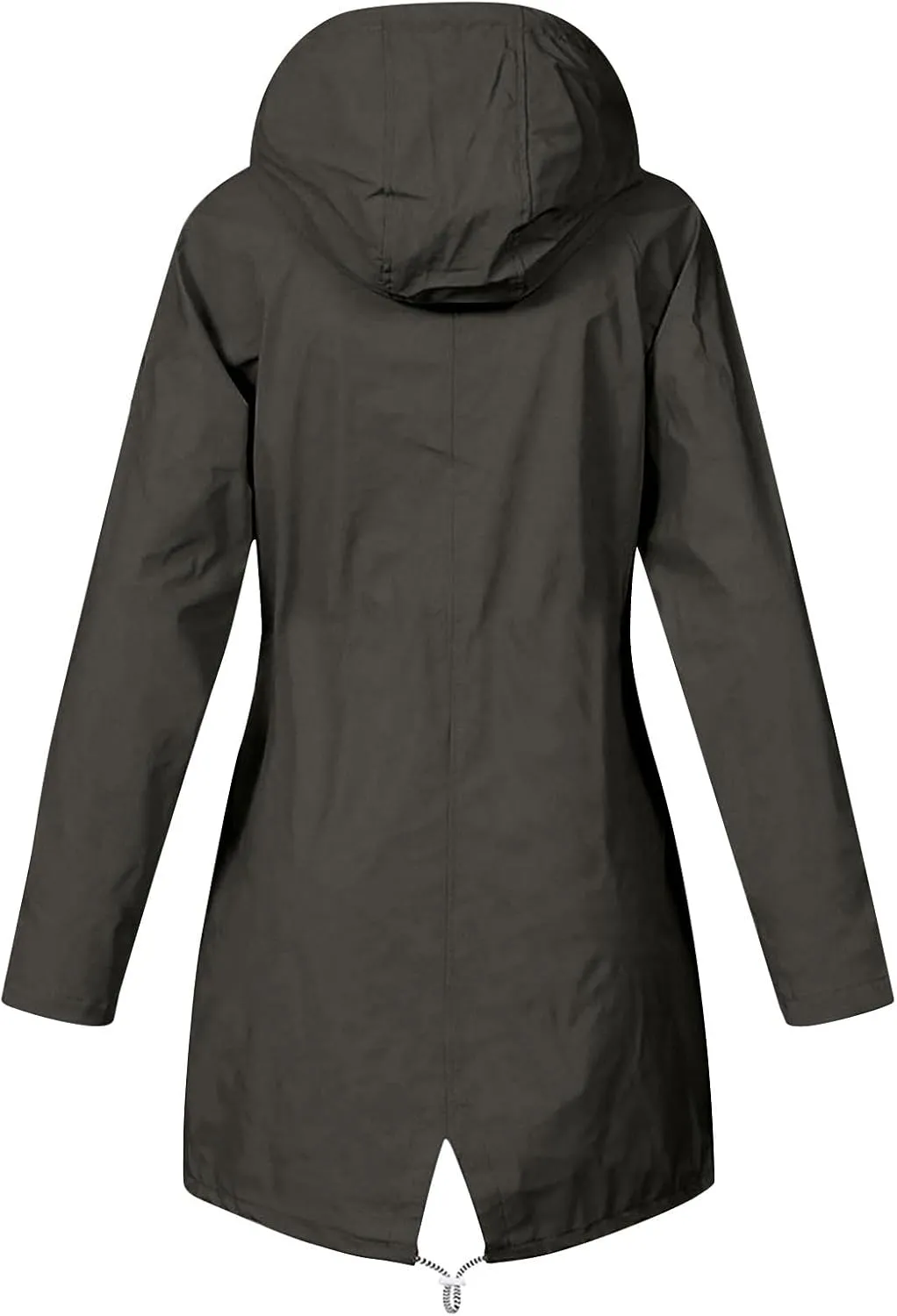 Wkishenl Rain Jacket Women Travel Waterproof Long Rain Coats Lightweight Hooded Windbreaker Trench Coats for Outdoor