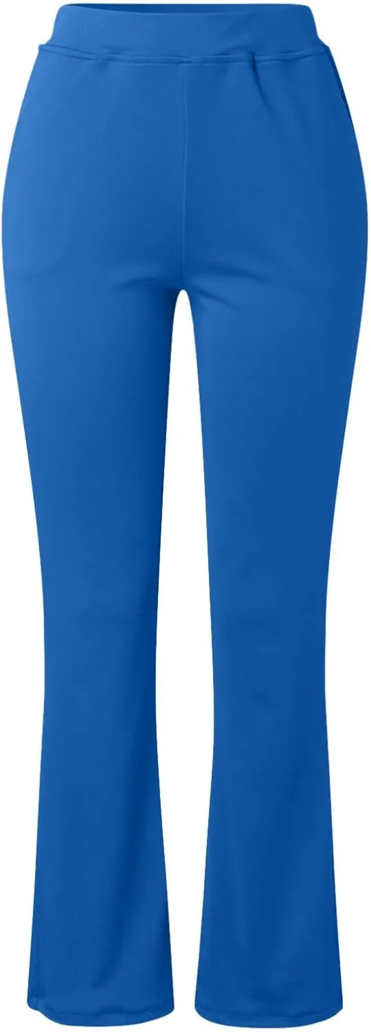 Women Bootcut Work Pants Trendy Business Casual Trouser Solid Yoga Workout Slacks High Waist Stretch Leg Office Pant