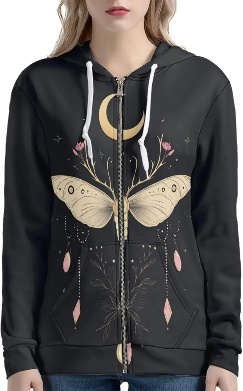 Women Casual Full Zip Up Hoodie Comfy Loose Long Sleeve Sweatshirt Fall Winter Jacket with Pockets