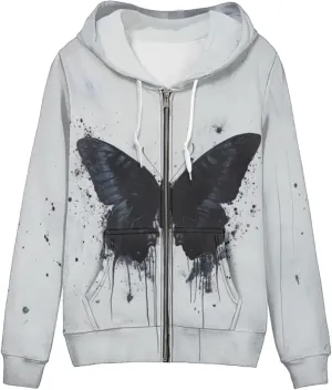 Women Casual Full Zip Up Hoodie Comfy Loose Long Sleeve Sweatshirt Fall Winter Jacket with Pockets