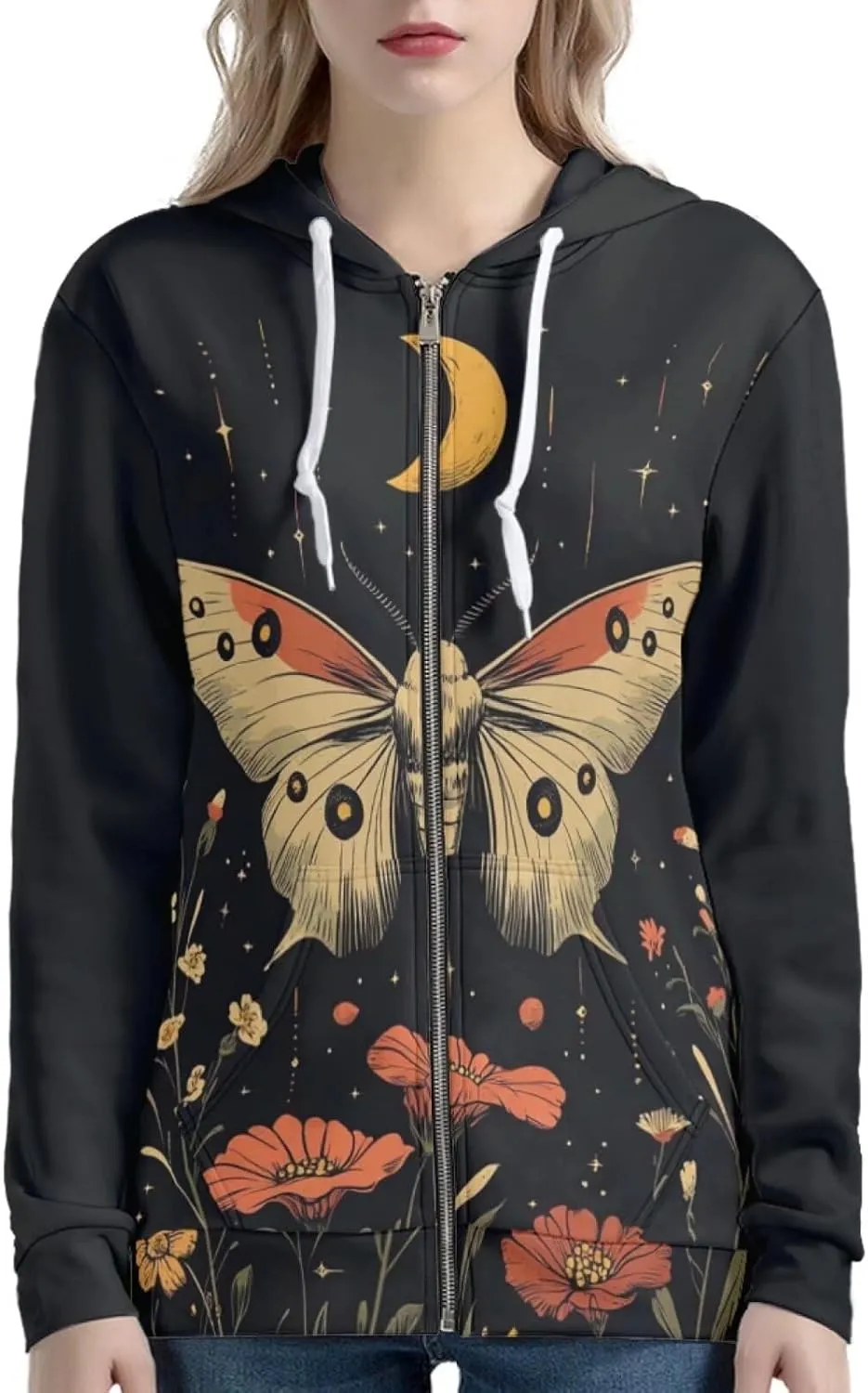 Women Casual Full Zip Up Hoodie Comfy Loose Long Sleeve Sweatshirt Fall Winter Jacket with Pockets