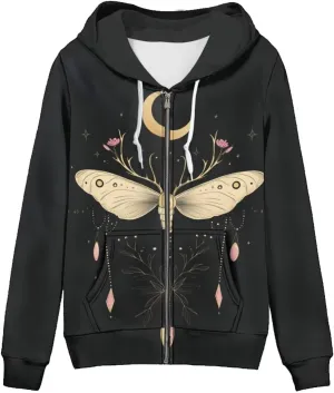 Women Casual Full Zip Up Hoodie Comfy Loose Long Sleeve Sweatshirt Fall Winter Jacket with Pockets