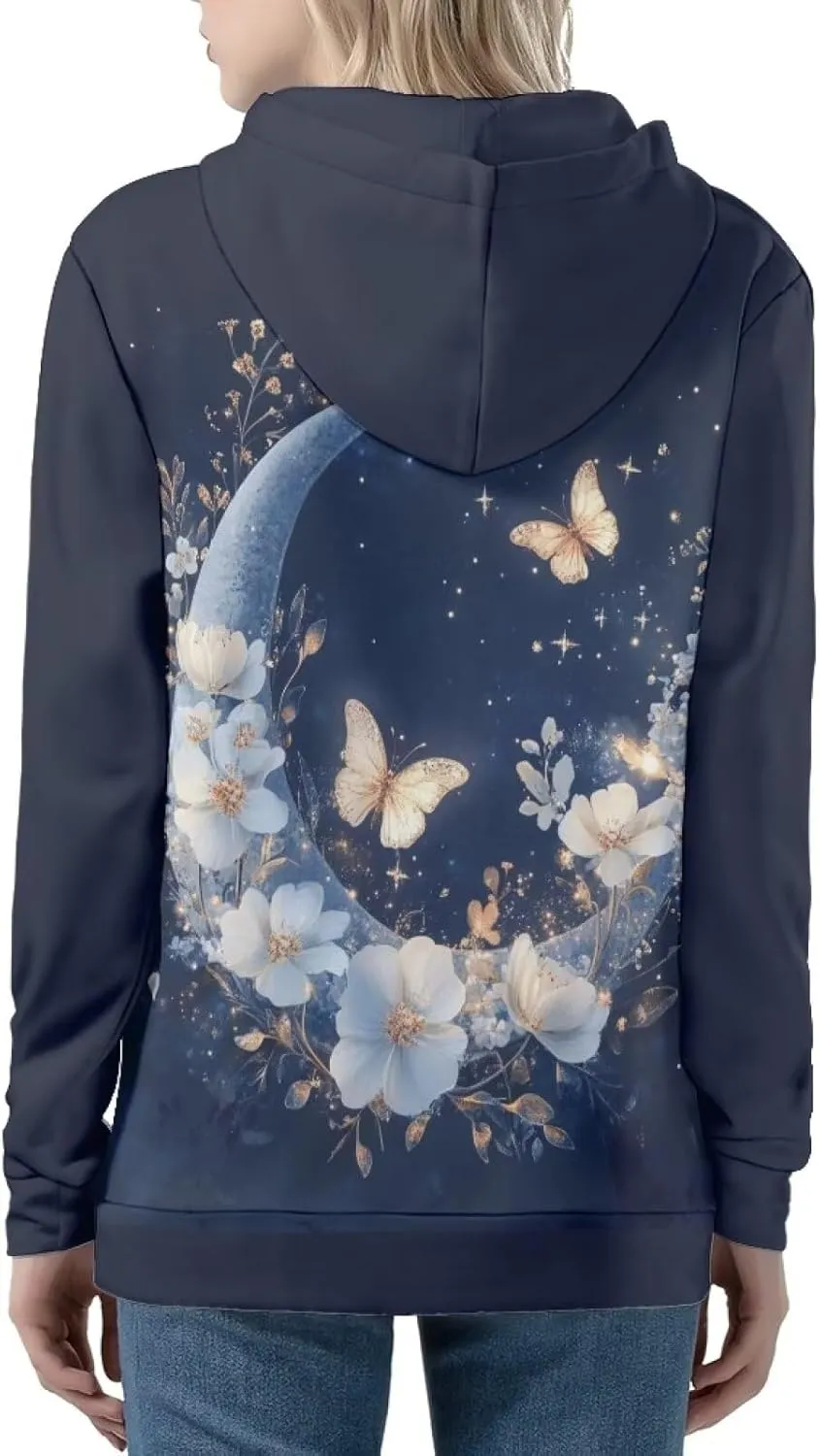 Women Full Zip Up Hoodie Comfy Loose Long Sleeve Sweatshirt Casual Jacket with Pockets Size XS-5XL