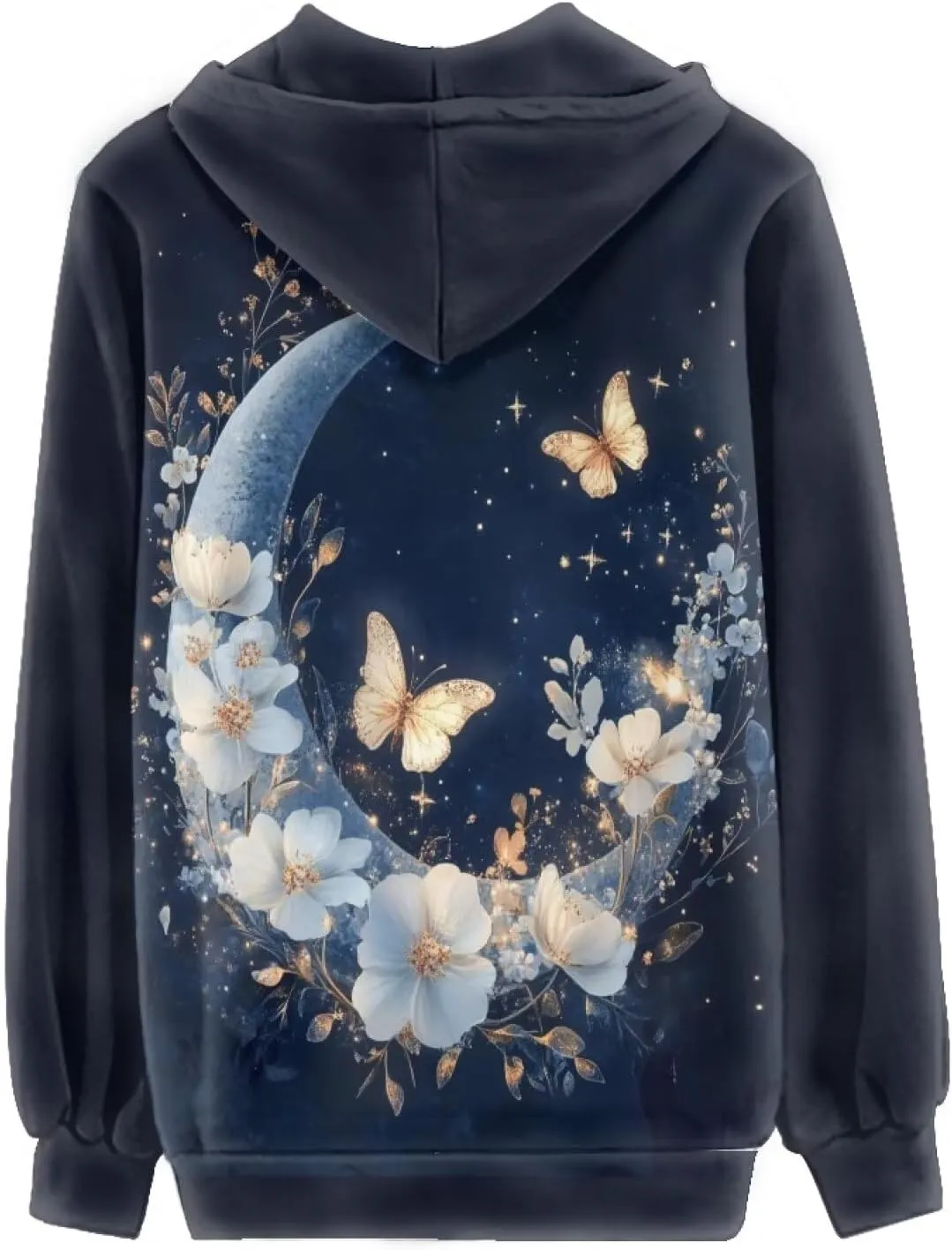 Women Full Zip Up Hoodie Comfy Loose Long Sleeve Sweatshirt Casual Jacket with Pockets Size XS-5XL