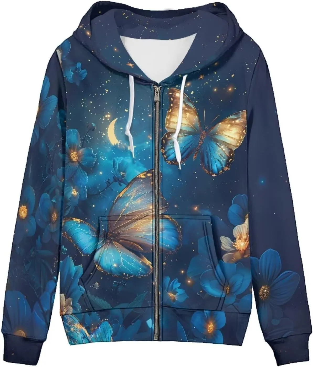 Women Full Zip Up Hoodie Comfy Loose Long Sleeve Sweatshirt Casual Jacket with Pockets Size XS-5XL