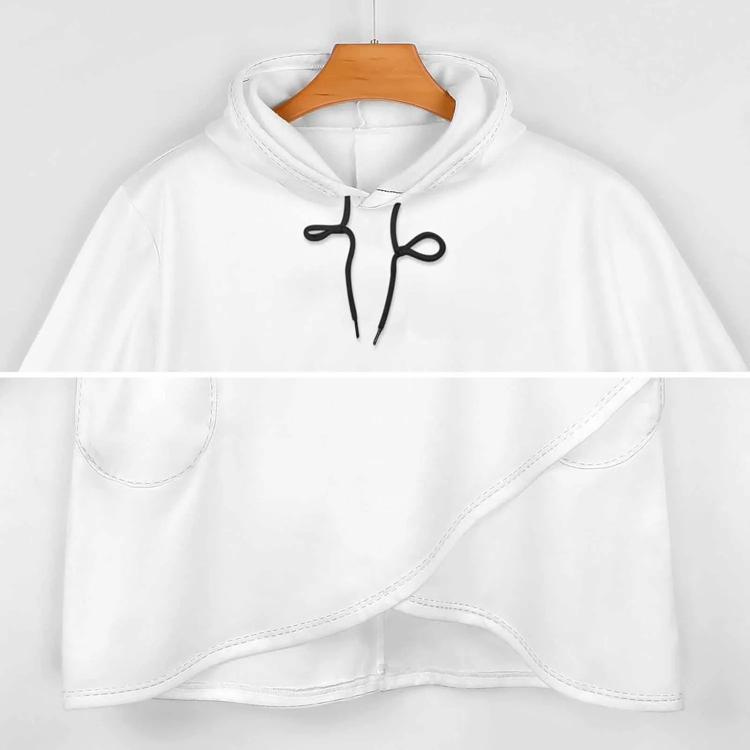 Women Long Sleeves Cape Style Halloween Elves Hoodie Layered Vintage Lounge