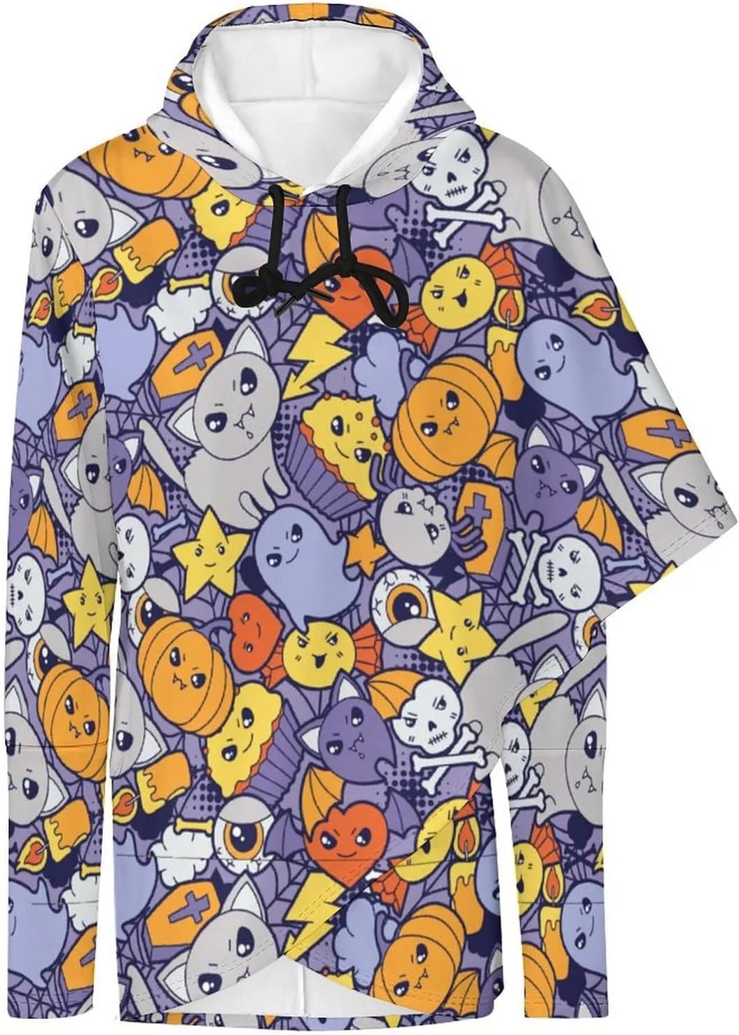 Women Long Sleeves Cape Style Halloween Elves Hoodie Layered Vintage Lounge