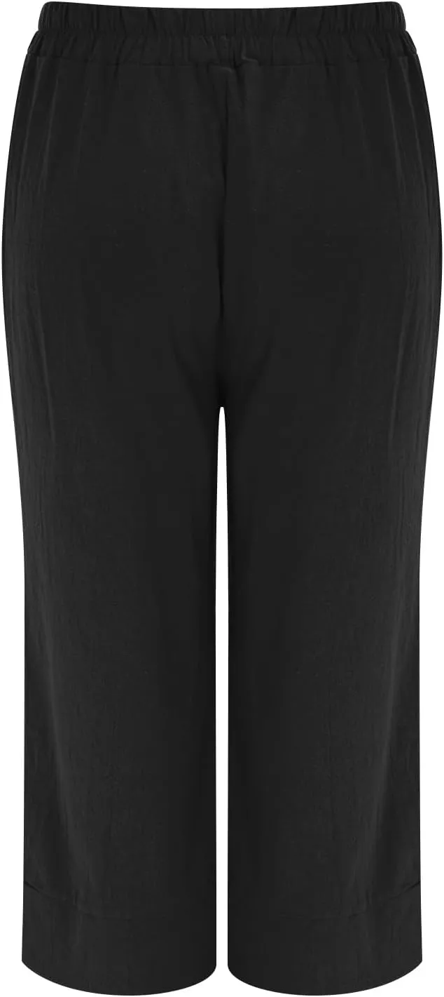 Womens Comfy Loose Linen Capris Shorts Cotton Hemp Sweatpants Lightweigt Beach Harem Pants Hawaiian Travel Mexico Vacation