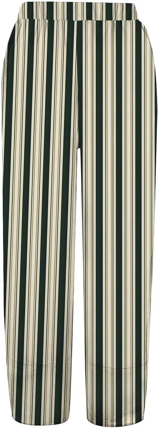 Women's Cotton Linen Pants Casual Cropped Baggy Trousers Comfy Loose Palazzo Pants with Womens High