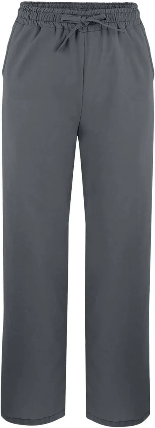 Womens Cotton Linen Pants Pants with Pockets Wide Leg Cropped for Women Side Button Casual Cropped Linen