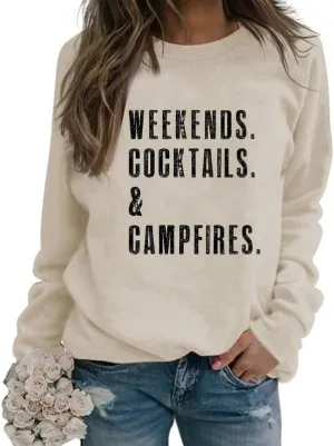 Womens Cute Camping Sweatshirt Heart Graphic Print Long Sleeve Crew Neck Lightweight Pullovers Tops Comfy Loose Shirts