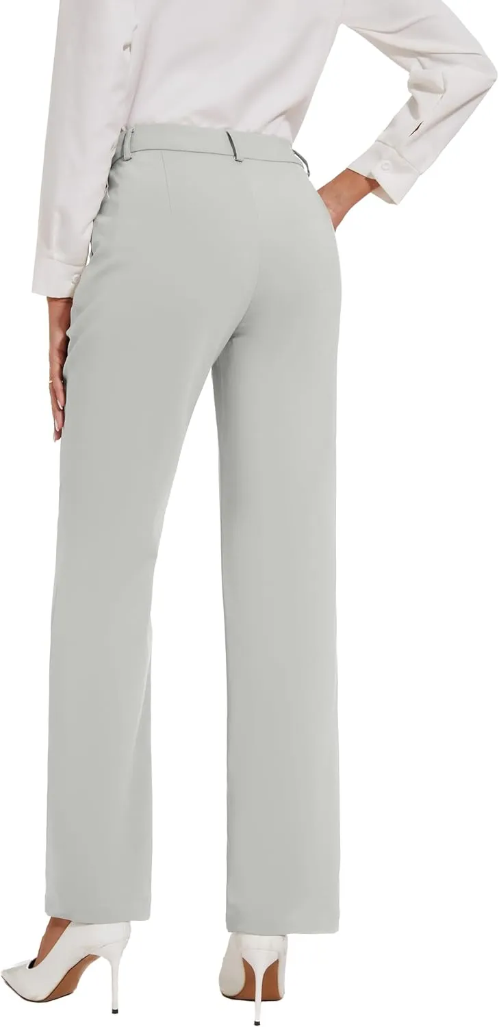 Womens Dress Pants Stretchy Business Casual Work Pants Straight Leg Slacks for Office