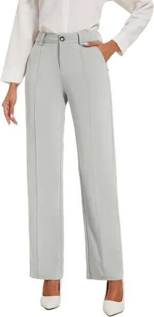 Womens Dress Pants Stretchy Business Casual Work Pants Straight Leg Slacks for Office