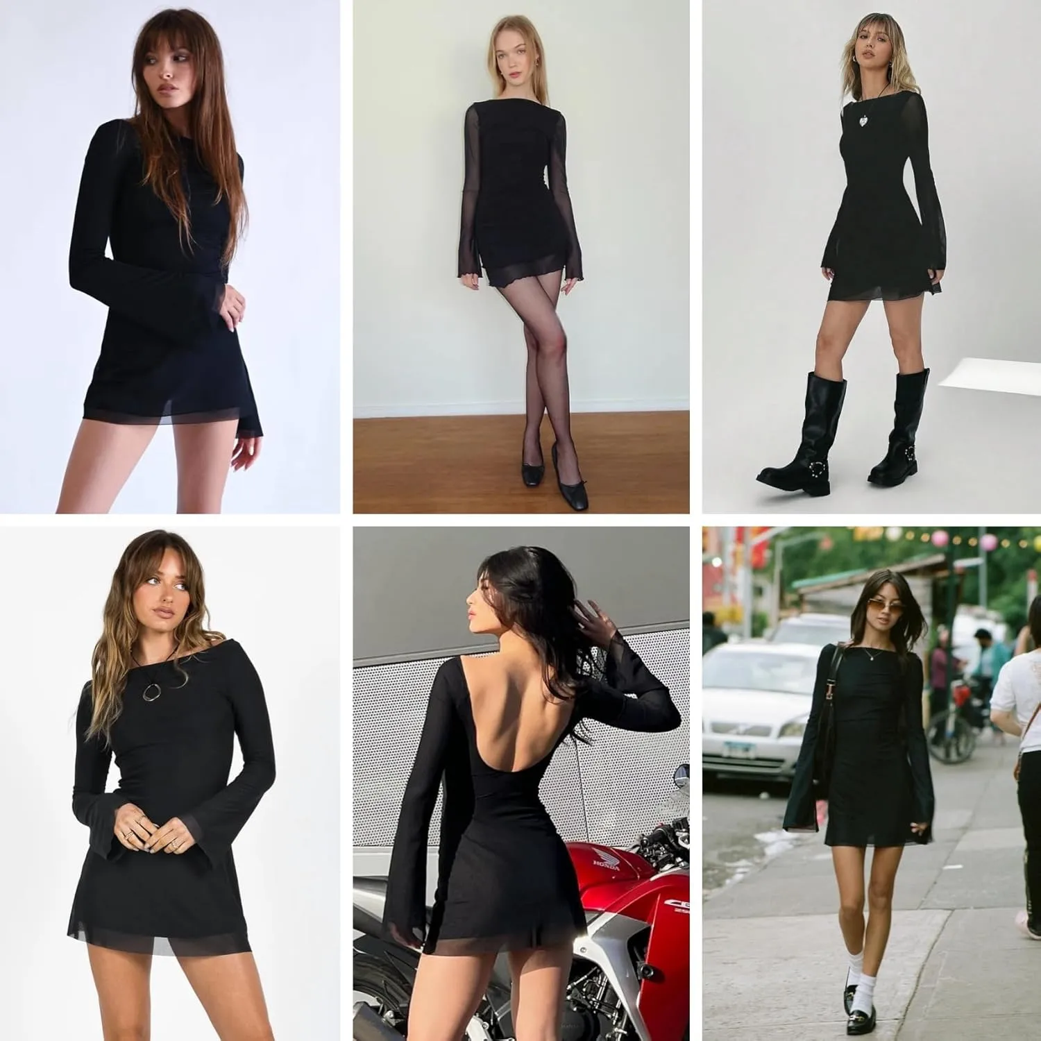 Womens Floral Tie Dye Sheer Mesh Mini Dress Sexy Mock Neck Split Bodycon Flared Long Sleeve Beach Party Dress