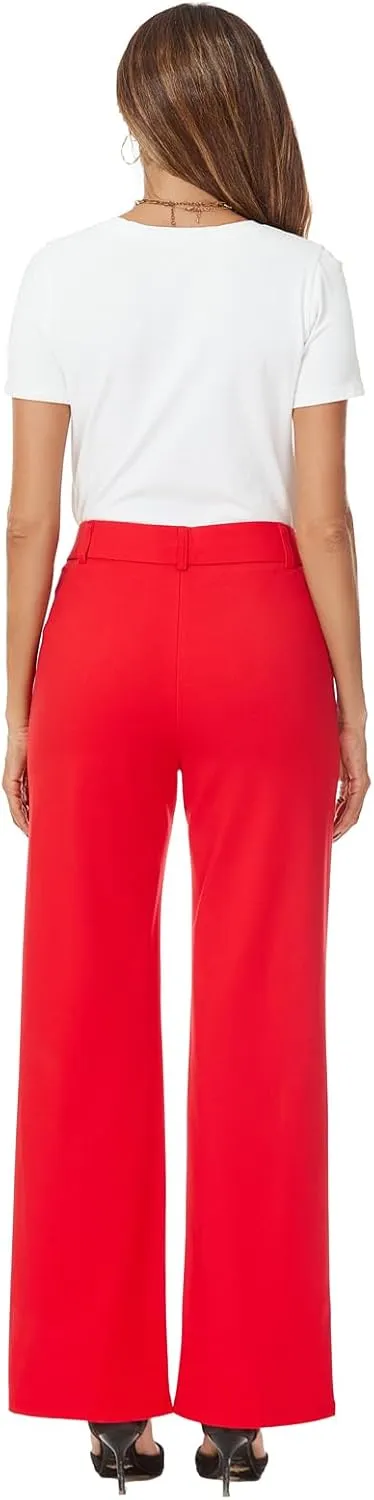 Womens High Waist Wide Straight Leg Trousers Casual Slacks Dress Pants with Pockets