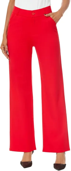 Womens High Waist Wide Straight Leg Trousers Casual Slacks Dress Pants with Pockets